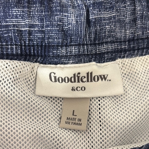 Goodfellow & Co Blue White Stripe Swim Trunks Shorts Large Beach Summer Vacation - Picture 2 of 8